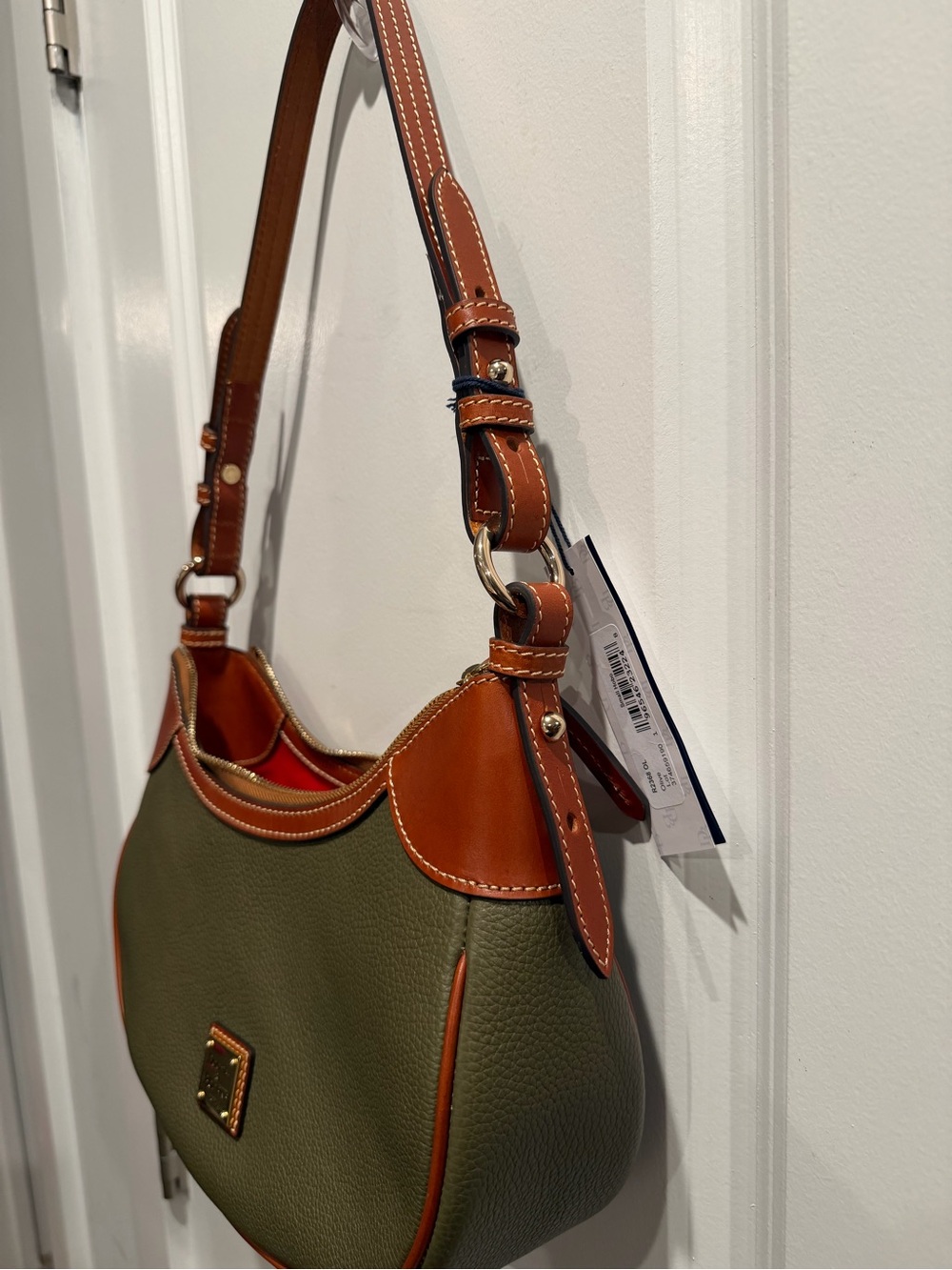 Dooney & Bourke Pebble Grain Small Hobo Shoulder Bag - Olive - Picture 11 of 12